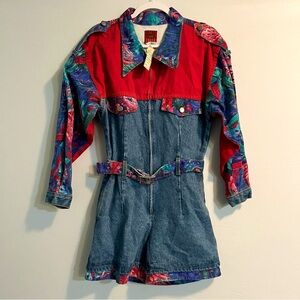 M Vintage Cobra New With Tags Denim patterned Jumpsuit work wear 100% cotton